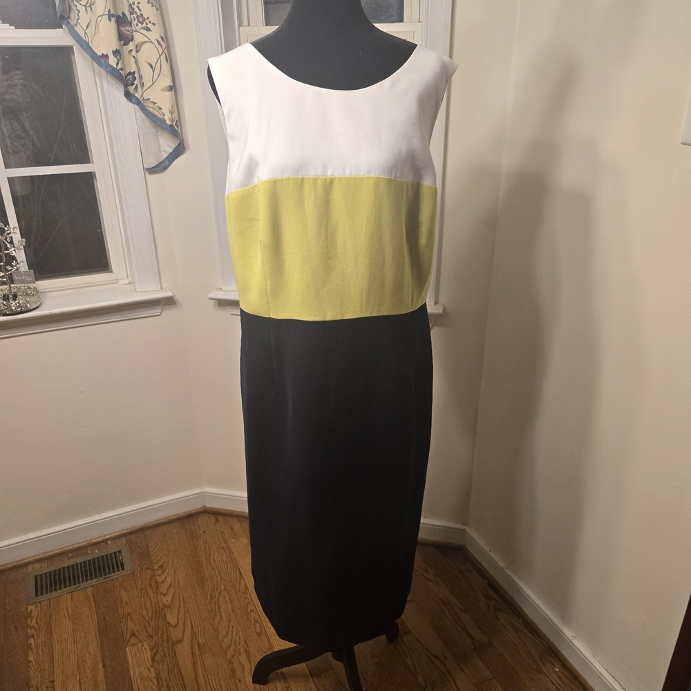 Jones Studio Sleeveless‎ Colorblock Midi Dress Womens Size 18W Office